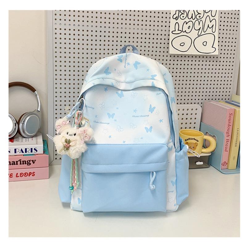The New Schoolbag Is High-value, Fresh, Sweet, Literary and Cute Butterfly Backpack, Light Travel Backpack for Junior High School Students