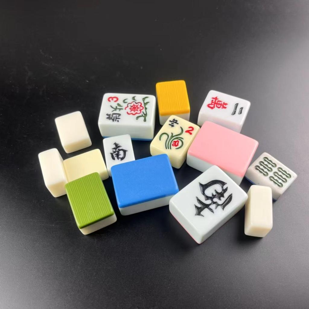 Handmade Blank Mahjong Tile Single Substitute Decorative Children's Building Blocks Non-Engraved Mahjong Set Travel Lightweight