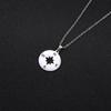 Cazador  Round Compass Pendant Necklace Gold Color Stainless Steel Necklaces for Women Men Jewelry 2026 Birthday Gift Wholesale