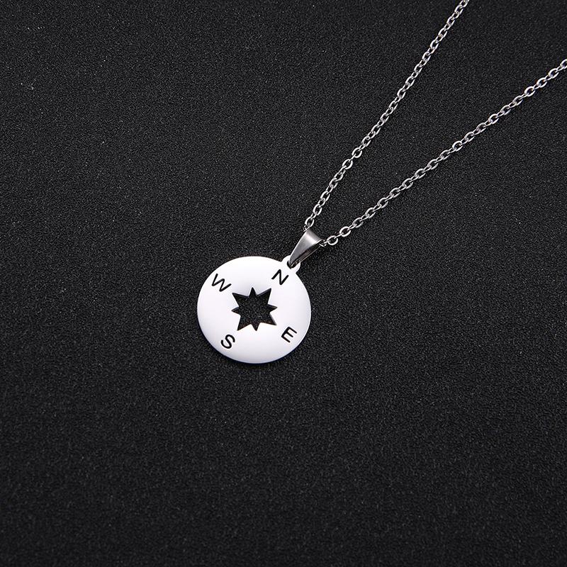 Cazador Round Compass Pendant Necklace Gold Color Stainless Steel Necklaces for Women Men Jewelry 2026 Birthday Gift Wholesale