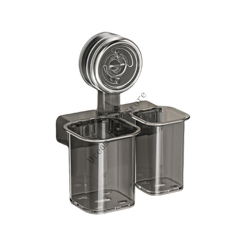 

Q1FD Space Saving Toothbrush Holder Durable Suction Cup Toothbrush Storage Solution with Holes For Home And Dorms Small 2 cubes