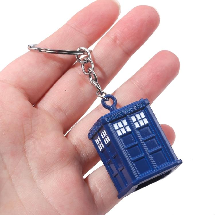 Attractive Tardis Themed Keychain Pendant Adds Character to Key Secure Key Rings Creative Keychain for Personal Use