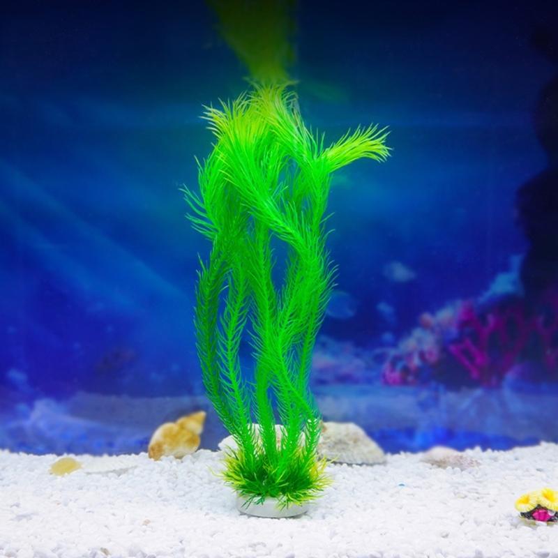 4PCS Realistic Plant Fishtanks Decoration Artificial Water Plant with Base for Office Commercial Aquariums Landscaping