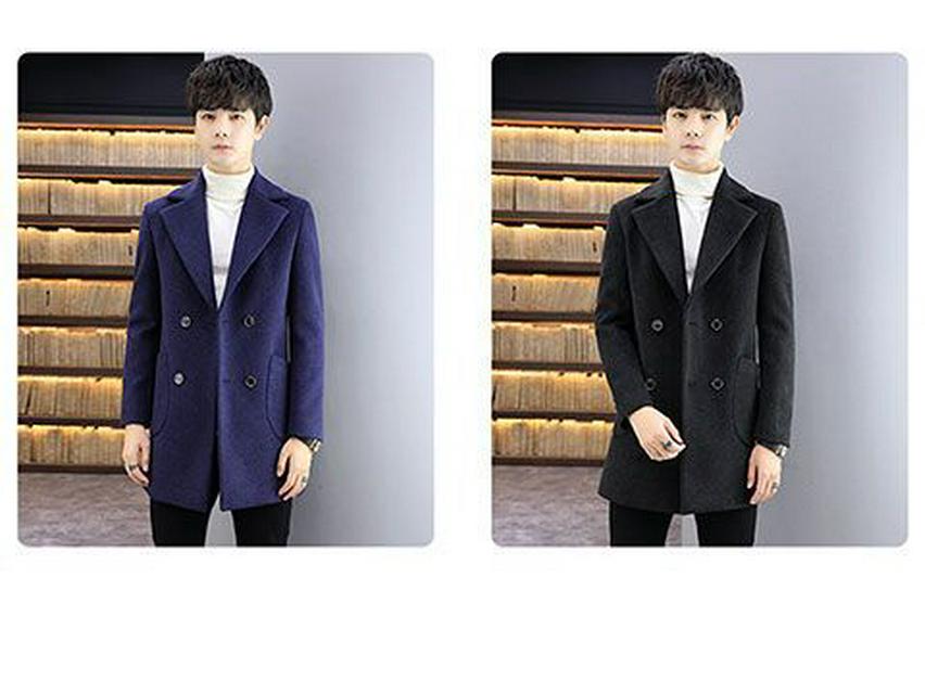 Men's Mid-Length Wool Coat: Autumn/Winter Korean Style Casual Trench Jacket