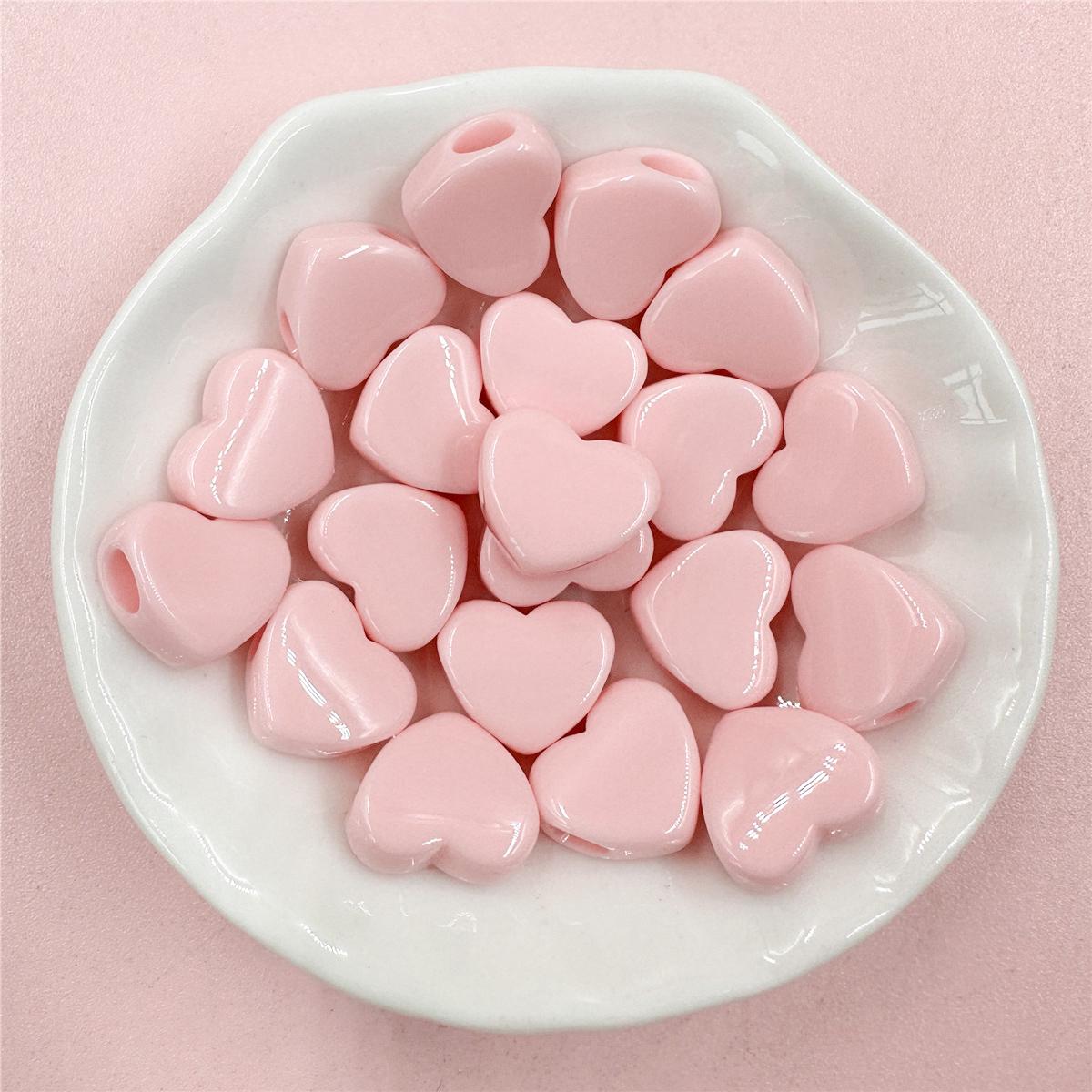 

20 шт., акриловые бусины цвета макарон в форме сердца, свободные подвески для изготовления ювелирных изделий, 11,7*13,5 мм, серьги «сделай сам», аксессуары для браслетов розовый