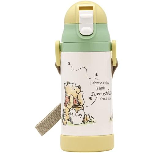 Skater Two Hands with Straw Stainless Steel Water Bottle Baby Mug Disney Winnie the Pooh Picnic 350ml Girls STWM3N-A
