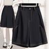 DIMANAF 2026 Plus Size Summer Women Denim Pants Jeans Elastic Waist Oversize Loose Cotton Solid Shorts Pants Bottoms