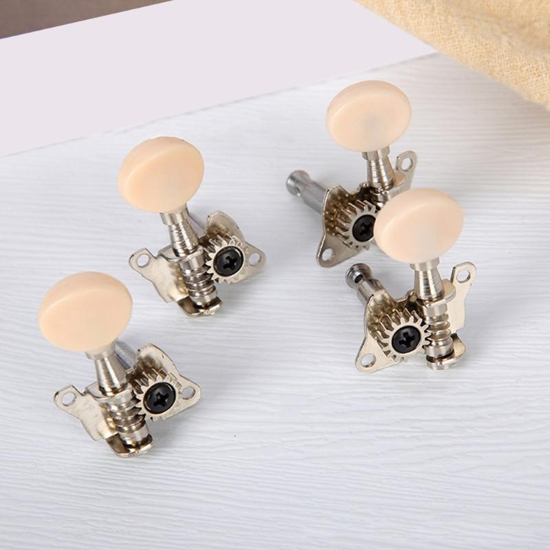Classical Style Ukulele Tuning Pegs Machine Heads Replacement 2L + 2R Tuners with Mouting Screws Easy To Install