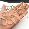 30pcs Metal Geometric Hollow Frame Pendant Charm UV Epoxy Resin Craft Bezel For DIY Jewelry Making Accessories