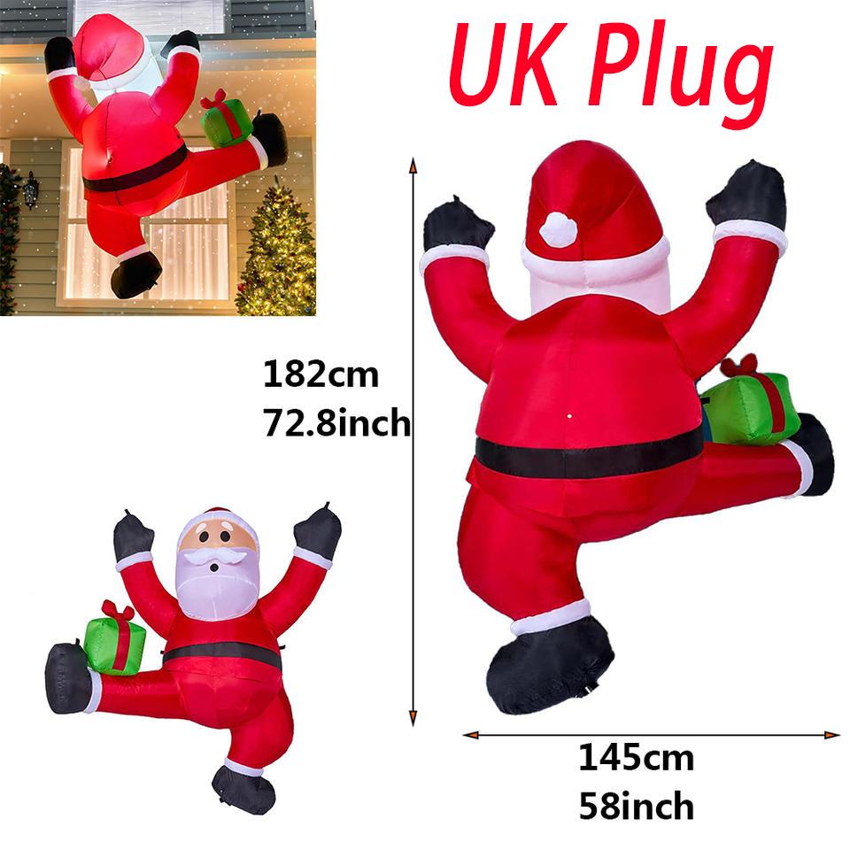 

2026 Christmas Inflatables 8FT 245cm Glowing Climbing Santa Claus Decoration Inflatable Inverted Santa Claus Elk Deer
