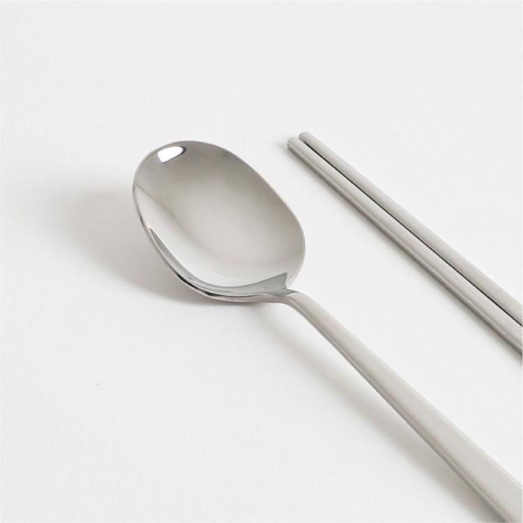 Tackaon Children's Spoon Set Glossy Matte Children's Elementary School Spoon Chopsticks Stainless Steel