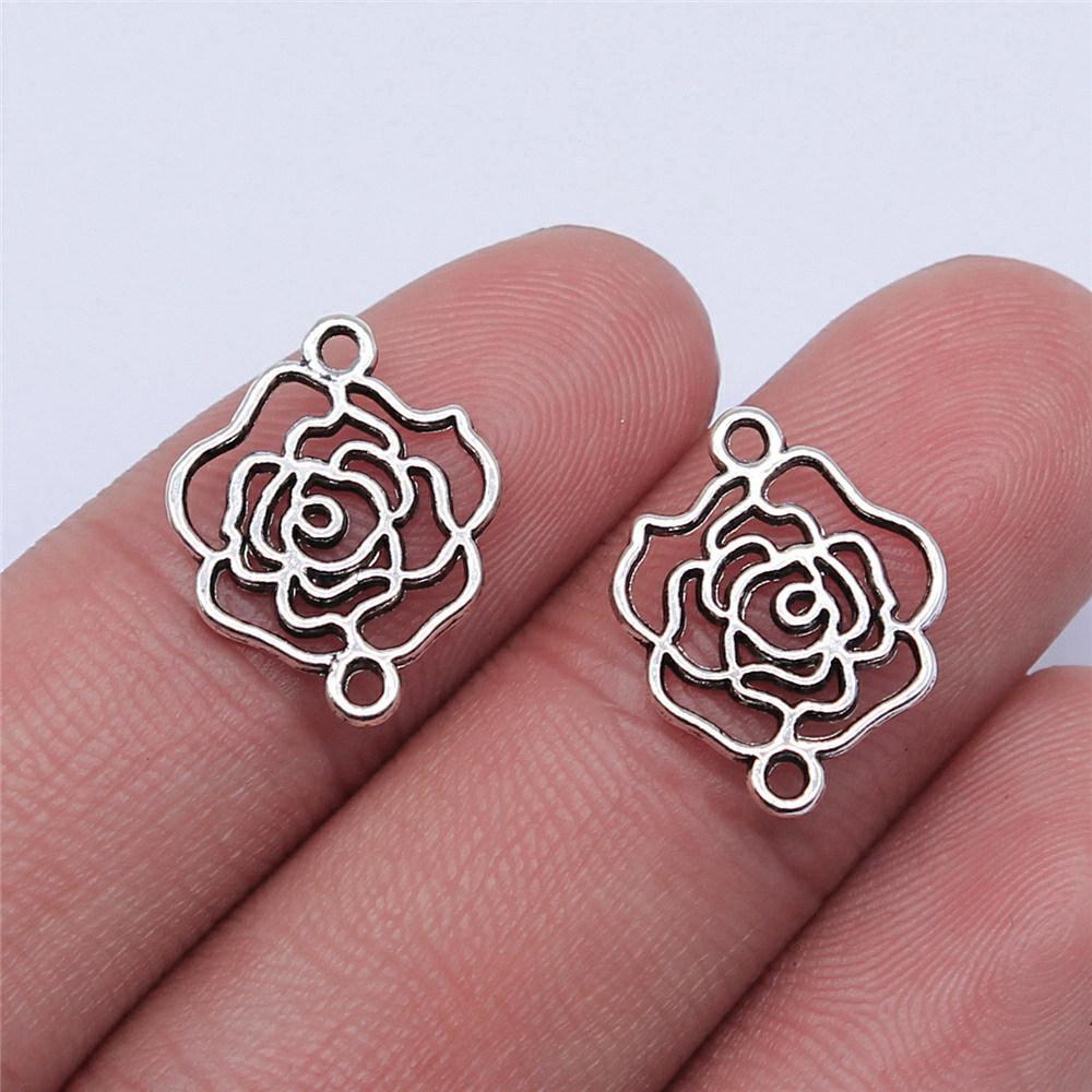 Connettori Fiore a Lavoro Aperto Gancio per Ciondolo Colore Bronzo Antico Creazione Gioielli Accessori Fatti a Mano Connettori per Ciondoli