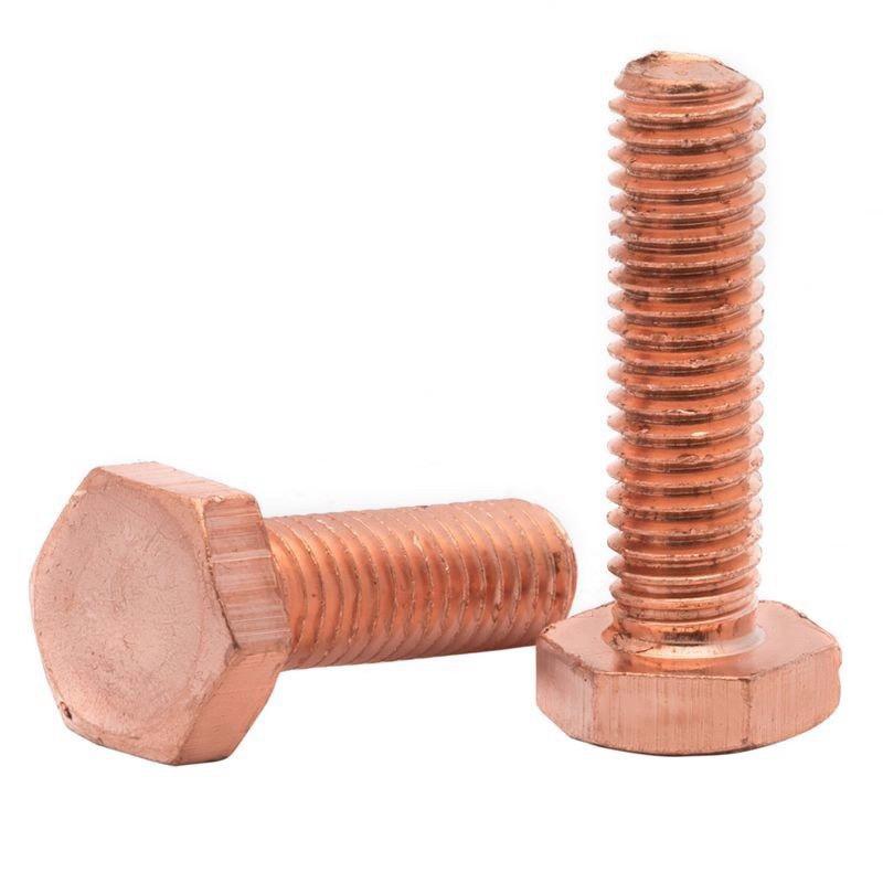 1-4 stuks T2 Puur Koper Buitenzeskant Schroef M3M4M5M6M8M10M12 Rood Koper Geleidende Bout Dubbelkoppig Elektrolytisch Koperen Bout