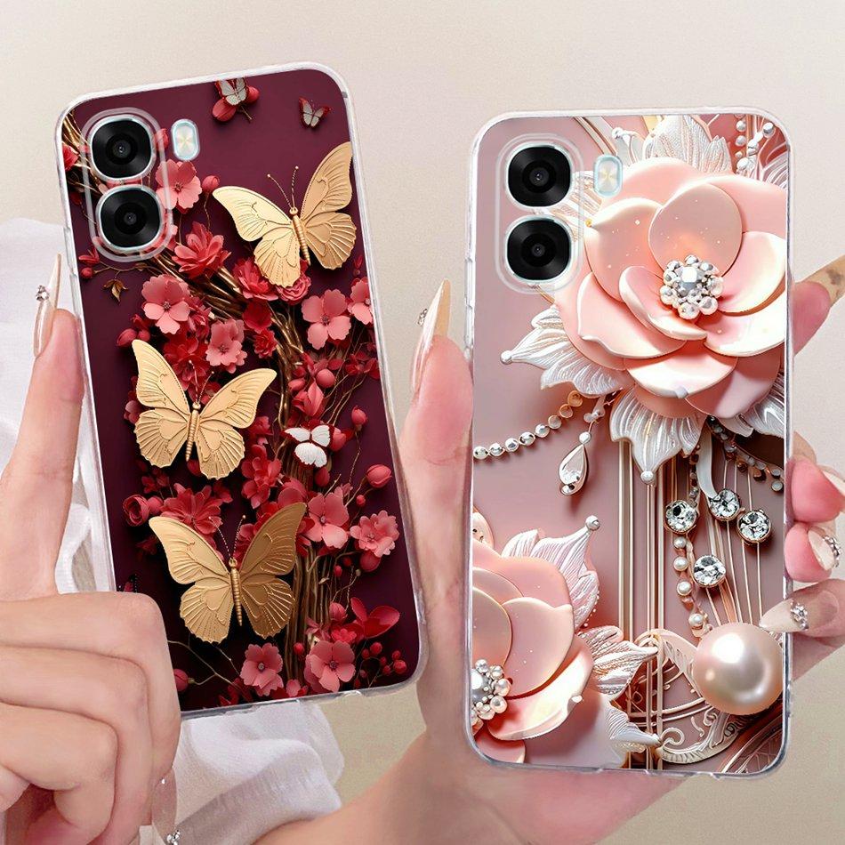 For OPPO A6X A6 A6T Pro 4G 5G Cute Flower Butterfly Cat Painted Case For Oppo A6 A6x A6T Pro 4G Soft Silicone TPU Phone Cases