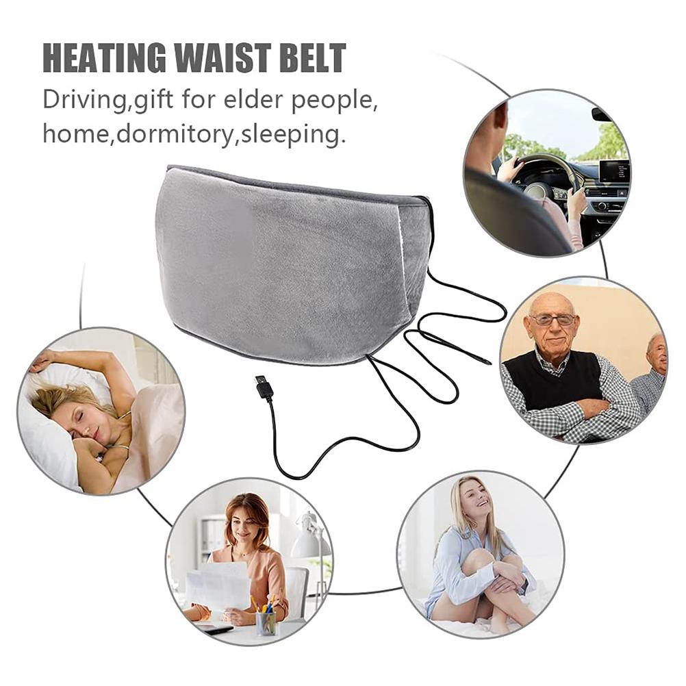 

Waist Heating Pad USB Heat Belt Electric Heating Waist Belt Adjustable Lumbar Heating Pad for