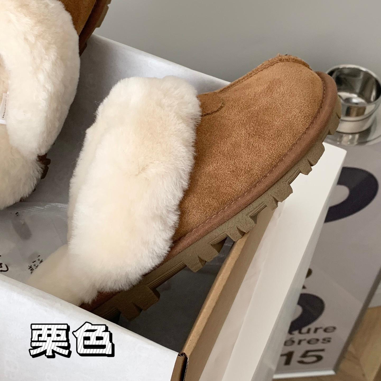 

2025 new Qian Songyi with the same fur integrated slippers women s outer wear bag head hair hair mop warm home wool mop 39