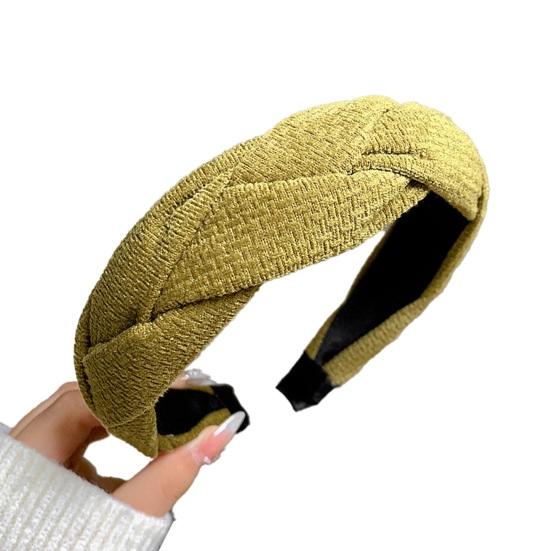 

Hair Hoop Thickened Sponge Filling Twist Braided Headband Soft Corduroy Knitted Fabric Washing Face Headband Hair Accessory зелёный