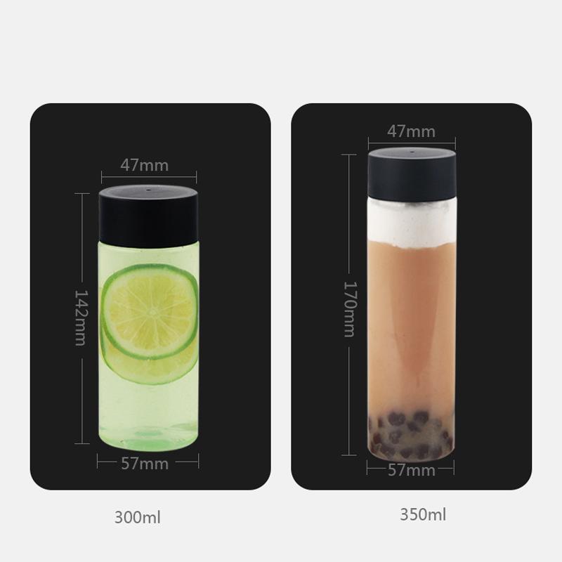 400/500/600Ml Round Disposable Juice Beverage Bottle Milk Tea Yogurt Transparent Plastic Bottles
