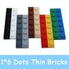 Non-Toxic 50Pcs 3666 Size 1X6 Dot Plate Moc Assemble Particles Diy Building Blocks 1*6 Figures Bricks Educational Creative Toy For Kid