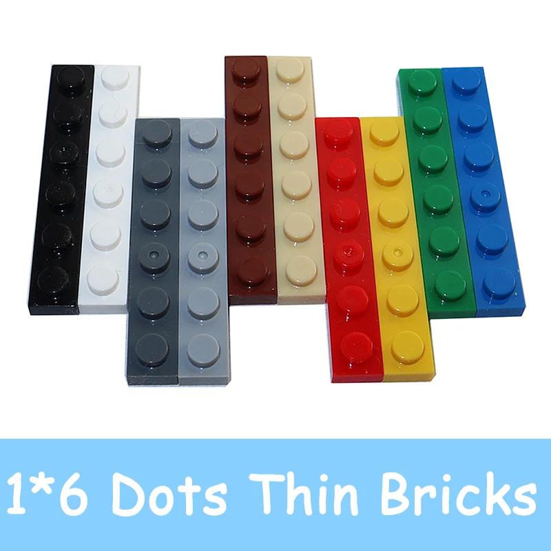 Non-Toxic 50Pcs 3666 Size 1X6 Dot Plate Moc Assemble Particles Diy Building Blocks 1*6 Figures Bricks Educational Creative Toy For Kid