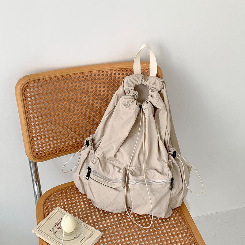 Drawstring Backpack Multi-pocket Large-capacity Schoolbag Lightweight Commuting and Travel Backpack