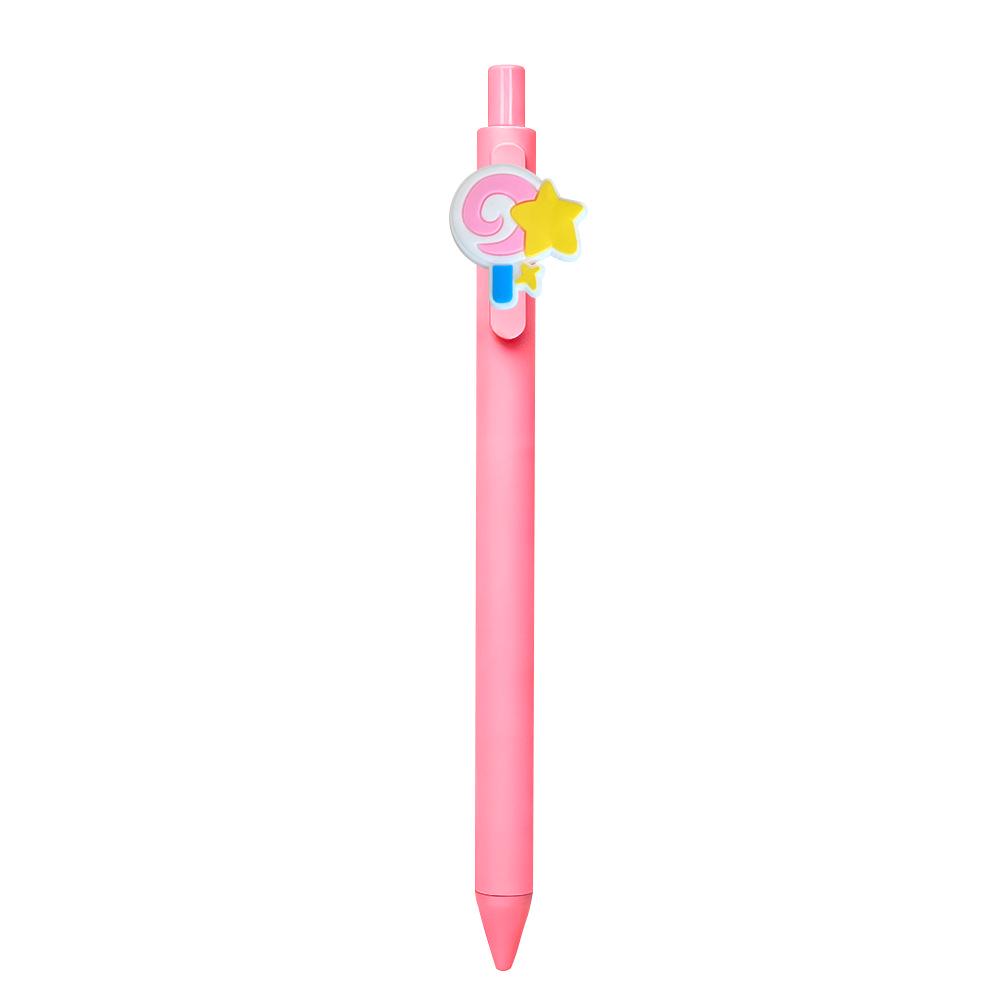 Pink Cartoon Ballpoint Pens - Soft Rubber Stickers, DIY Student & Office Stationery, Colored Ink.