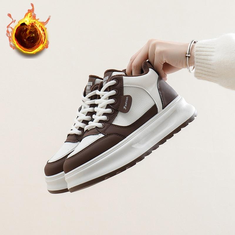 

Женские повседневные зимние ботинки, нескользящие ботинки на шнуровке, массивная платформа, ботильоны с подкладкой из искусственного меха, зимние теплые короткие ботинки, кроссовки для женщин 40 коричневый