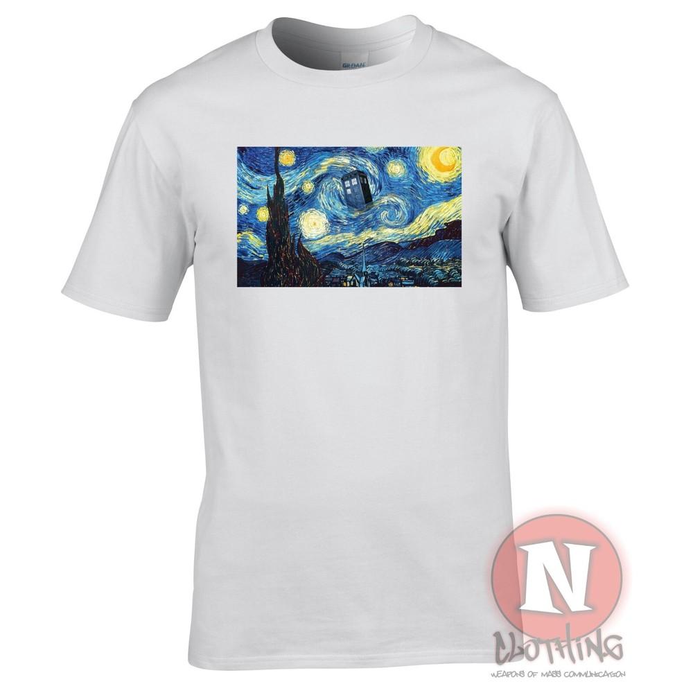 Van Gogh Starry night Tardis t-shirt Aesthetic classic art Timelord tshirt tee