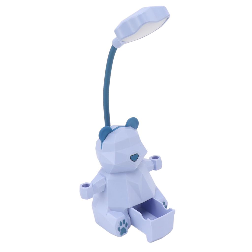 Cartoon Desk LED Light Eye Protection USB Portable 2 Modes Night Lamp with Pen Storage Box for Studying Reading