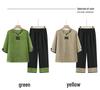 Stylish Summer Two-Piece Set for Elderly Women – Grandma's Mid-Sleeve Top & Fashionable Pants