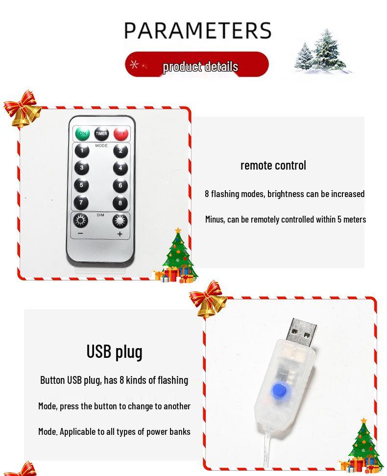 LED Santa Climbing Ladder Christmas Tree String Lights