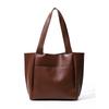 Large-capacity soft leather bag women's autumn simple and versatile shoulder bag style high-end texture tote bag shopping bag