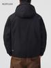 Mu Yuan Men's Deconstructed Hooded Windbreaker Down Jacket - Trendy American Brand Winter Outerwear with White Duck Down.