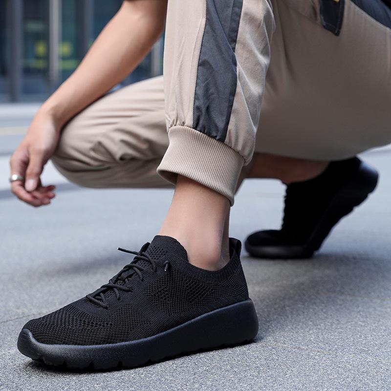 Four Seasons Breathable Flying Weaving Men's Shoes Lightweight Running Shoes Fashion Mesh Shoes Large Size Casual Shoes Women's Sneakers