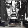 Black and White Tear Portrait Art Abstract Tapestry Wall Hanging Home Decor for Bedroom Living Room Dorm