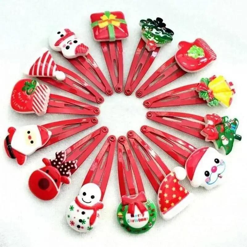 10 Pcs Random Kids Girl Candy Hairpin Baby Hair Clip Christmas Barrettes Christmas Headbands