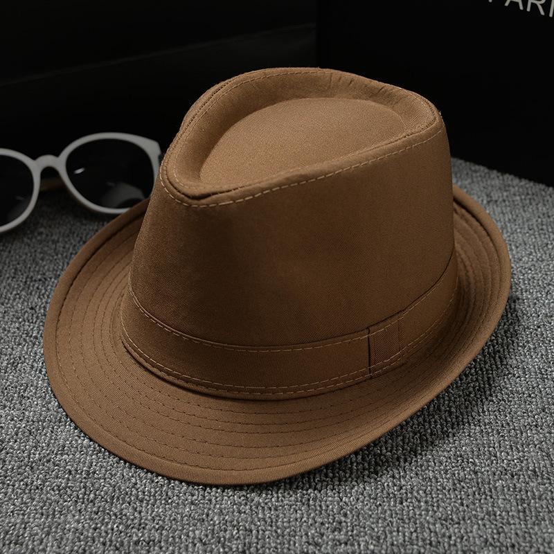 Cotton and Linen Fabric Panama Solid Color Top Hat Jazz Hat Sun Hat Men's and Women's Couple British Sun Hat