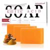 ORIENTLEAF Kojic Acidic Turmeric Soap for Face Brightening and Hyperpigmentation, Dark Spot Remover 118.3ml 4oz X 2 Bars
