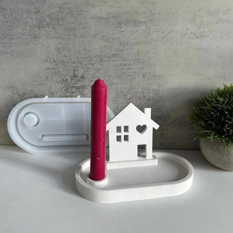 Silicone Craft Molds Silicone Candle Bracket Molds Home Decors Crafting Molds Oval Candle Holder Molds Resin Epoxy Molds