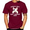 New Bull Terrier Mom Shirt - World'S Best Bull Terrier Mom Dog Owner T-Shirt Round Neck Tee Shirt