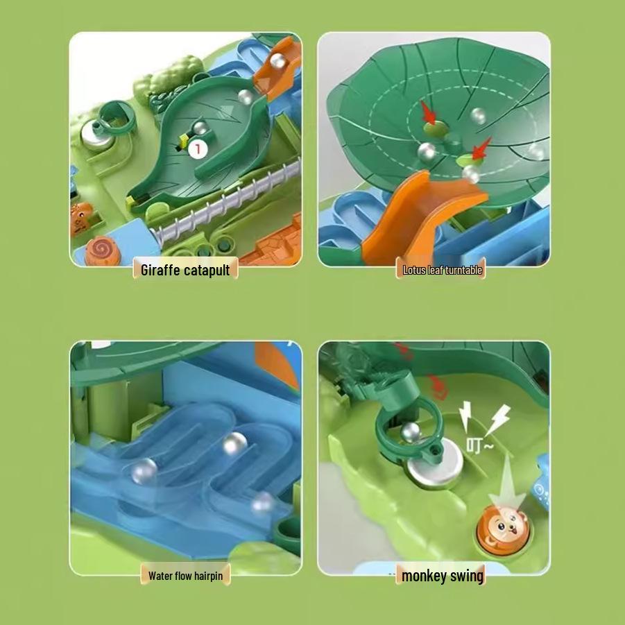 Jungle Adventure Marble Maze Game: Educational Toy for Kids 3-6 Years