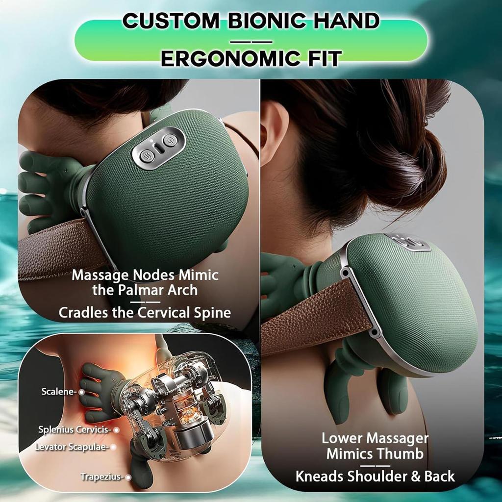 Neck Shoulder Massager Heated Back Massagers Electric Kneadings Muscles Massage Pillow Neck Waist Leg Body 3-Level Modes