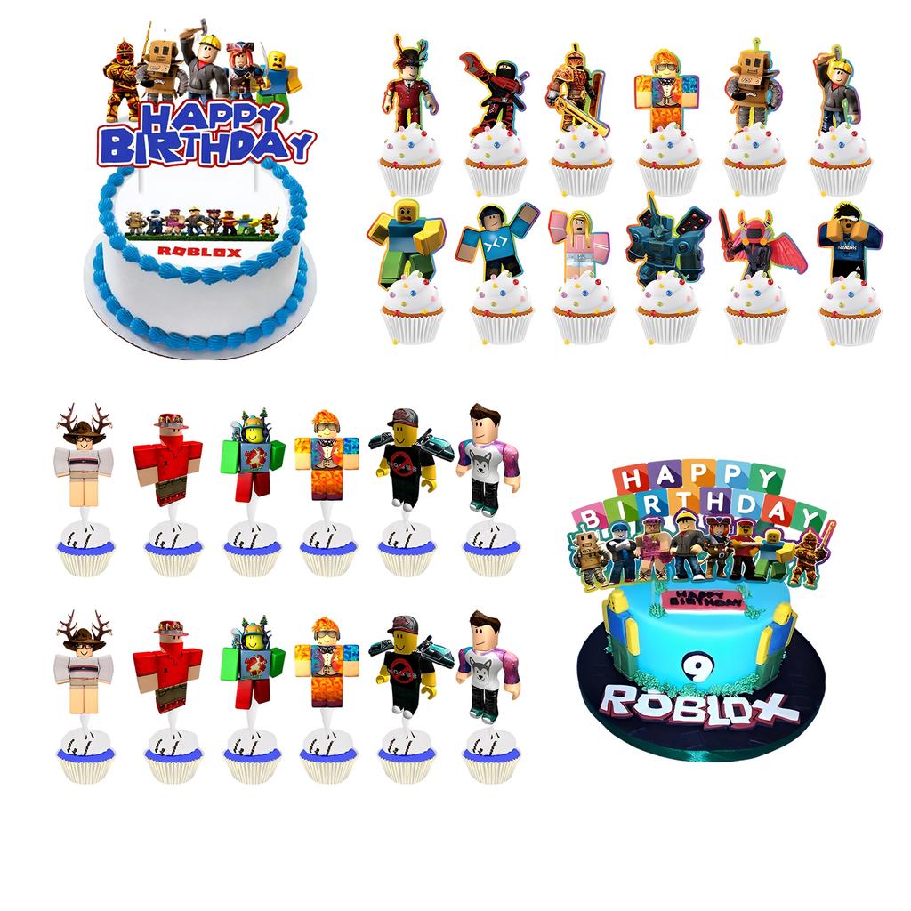 Nové Roblox Narozeninová párty Dortový topper Topper na cupcaky Sady Sprcha pro miminka Pro děti Narozeninová párty Dekorace Potřeby Dárky