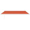 VidaXL Retractable Awning Orange and Brown 4.5x3 M Fabric and Aluminium 3154594