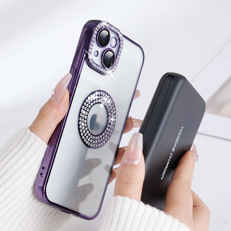 Apple 14 ProMax Diamond Flash Electroplated Clear Soft Phone Case for iPhone 12/13