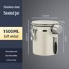 Stainless Steel Airtight Coffee Bean Storage Jar with Breathing Valve & Spoon