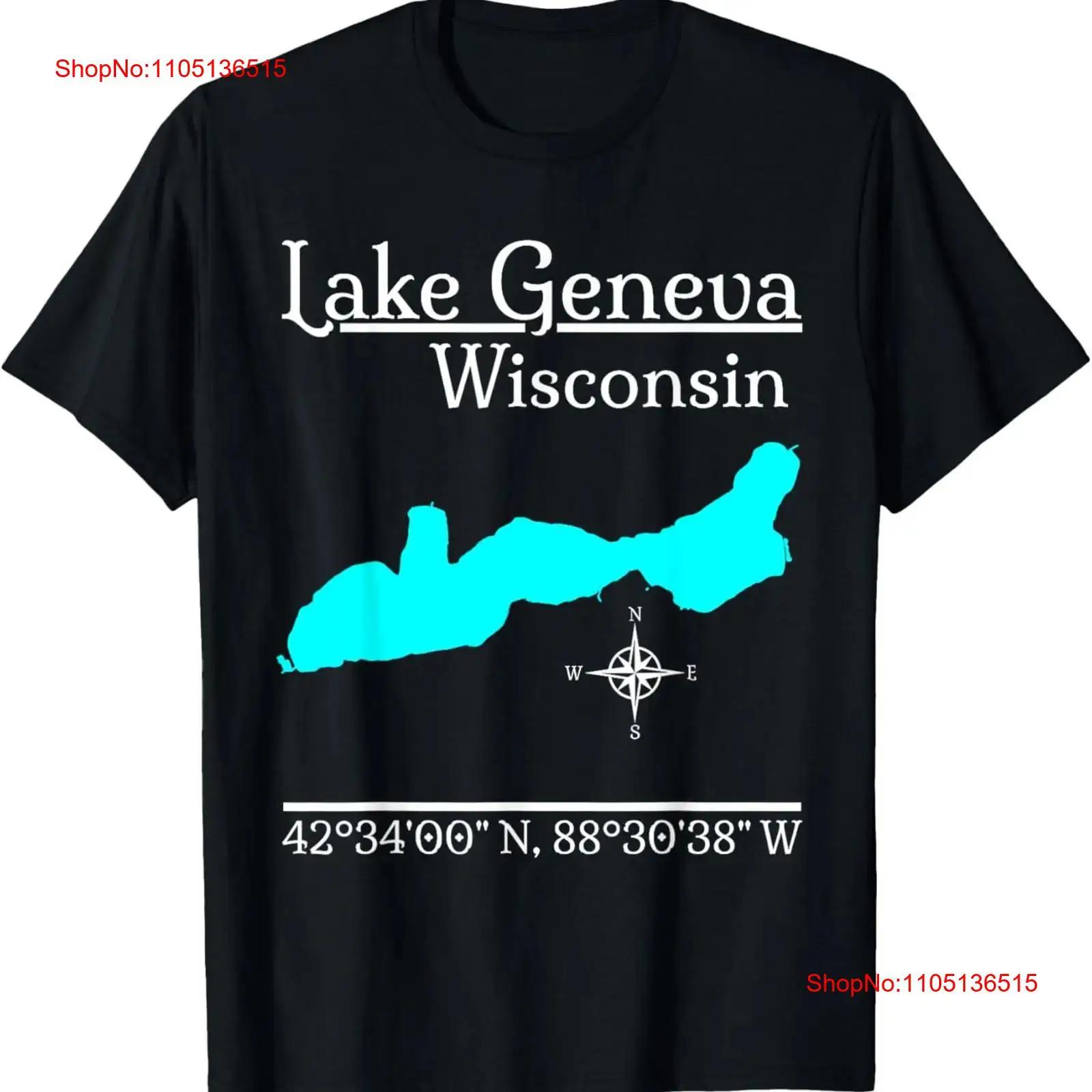 Футболка Lake Geneva Wisconsin винтажная стираная дизайнерская одежда унисекс слегка повседневная универсальная стильная мягкая эластичная мода S разноцветный