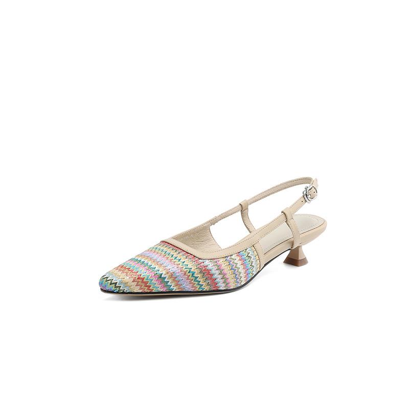 Módní nové letní sandály Vícebarevné sandály pro ženy Módní čtvercová špička Nízké podpatky Sandály se zakrytou špičkou Dámské boty Ležérní boty