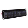 8 Gang RV Aluminum Toggle Switch Panel DC12V to 24V Waterproof Oxidized Black 20A 5PIN Blue LED