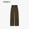 MO&Co. Women's Combed Cotton Drawstring Cargo Pants